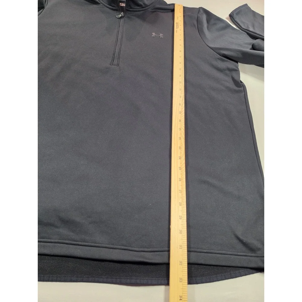 Under Armour Mens 3XLT Black 1/4 Zip Pullover Loose Fit Long Sleeve Mock Neck